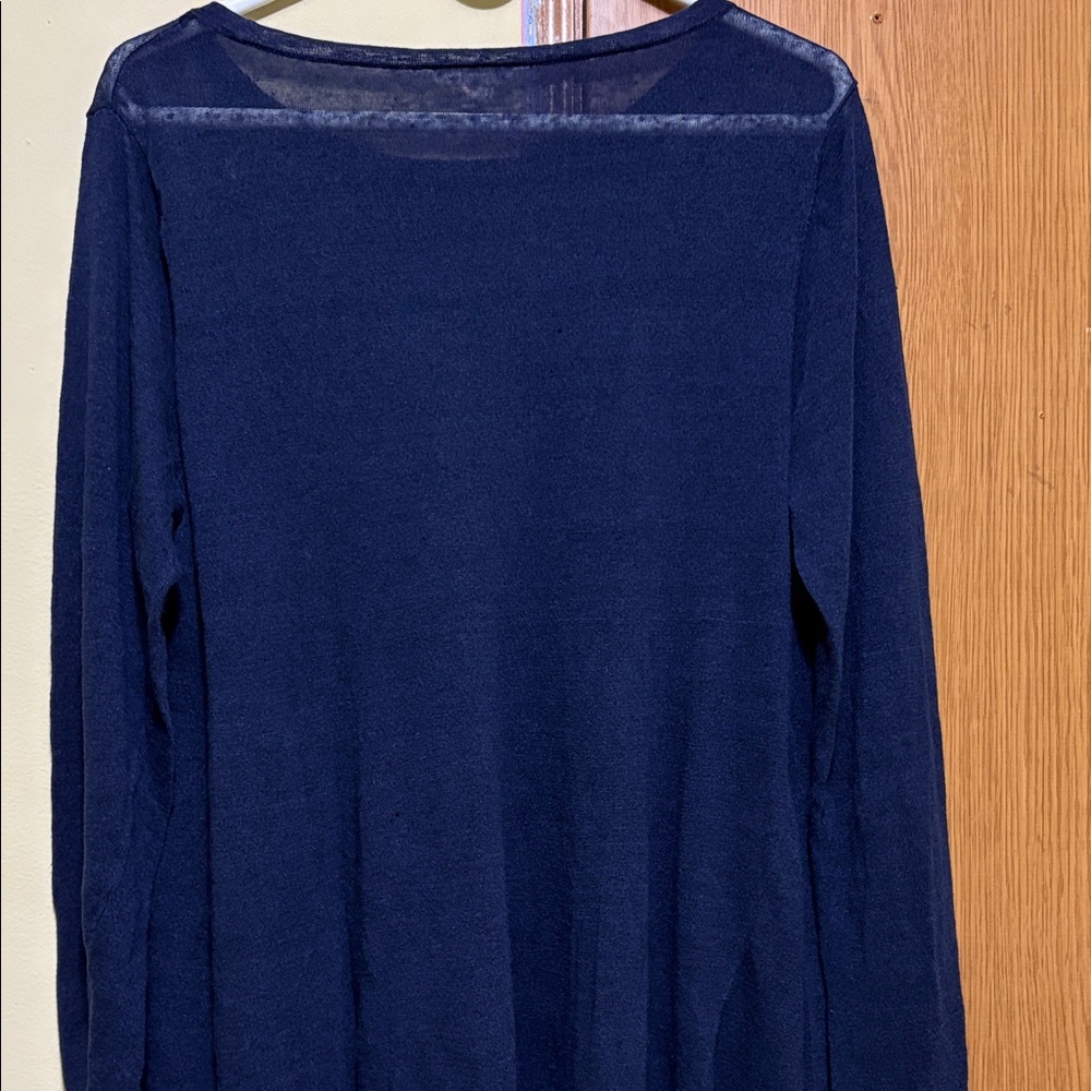 Eileen Fisher Deep Blue Long Sleeve Top - Picture 9 of 10